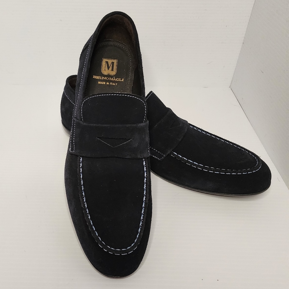 Bruno Magli Loafers. Blue Suede
